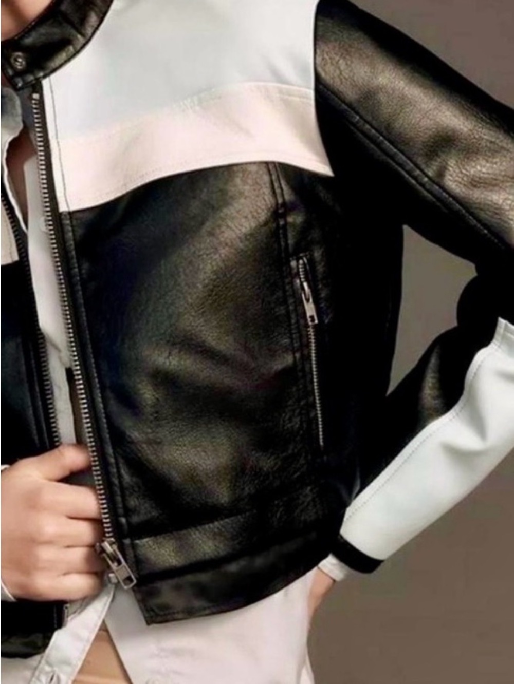 Maeve Anthropologie Colorblock Faux Leather
Moto Jacket Small - Picture 12 of 13